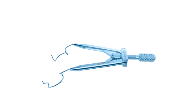 306R 14-0401TL Lieberman Temporal Speculum, 14.00 mm Rounded Open Blades, Flat Branches, Specially Designed for LASIK, Length 76 mm, Titanium
