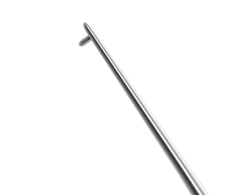 472R 5-036 Fenzl Hook, Angled, Length 121 mm, Round Titanium Handle