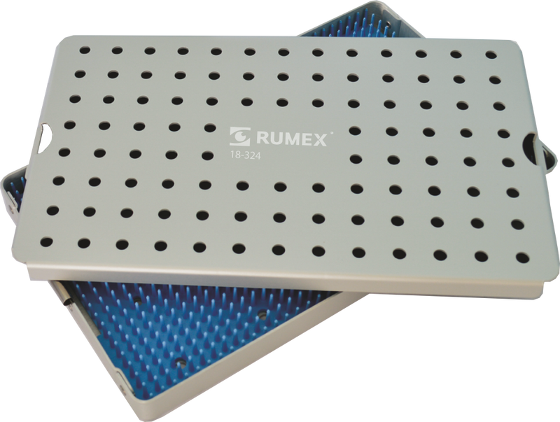 900R 18-324 Aluminum Sterilization Tray with Silicone Mat, 260×160×20 mm, 10.25×6.25×0.80″