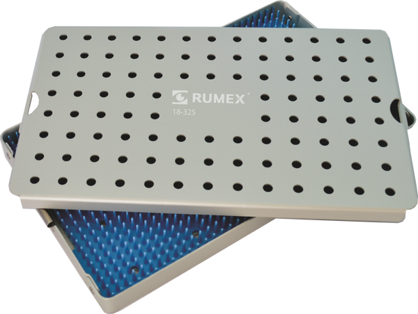 901R 18-325 Aluminum Sterilization Tray with Silicone Mat, 260×160×40 mm, 10.25×6.25×1.5″