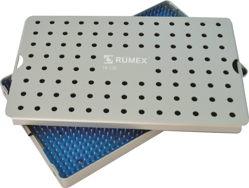 904R 18-328 Aluminum Sterilization Tray with Silicone Mat, 260×160×80 mm, 10.25×6.25×3.25″