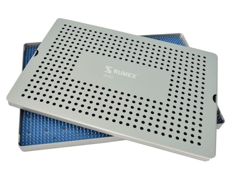 908R 18-332 Aluminum Sterilization Tray with Silicone Mat, 310×235×20 mm, 12.25×9.25×0.80″