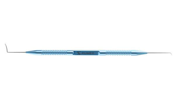 173R 20-2071 ReLEx Smile Double Lenticule Spatula (Blunt Spoon and Shortened Flat Spatula), Length 129 mm, Round Titanium Handle