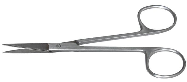 073R 11-080S Straight Iris Scissors, Sharp Tips, 28.00 mm Blades, Ring Handle, Length 115 mm, Stainless Steel