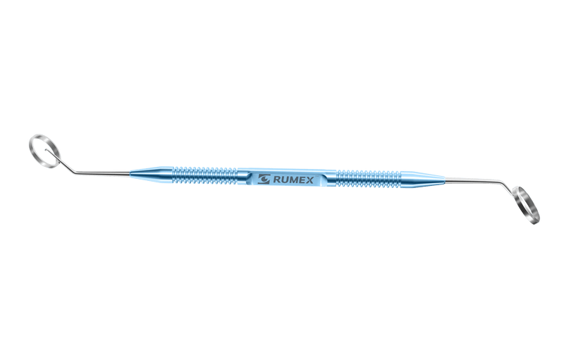 475R 3-0231 Abdullayev Corneal Marker for Keratoplasty, Double-Ended (10.00 mm and 11.00 mm Diameters), with Central Marking Point, Length 146 mm, Round Titanium Handle