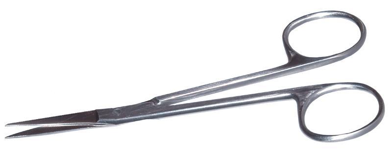 248R 11-100S Knapp Straight Strabismus Scissors, Ring Handle, Length 115 mm, Stainless Steel