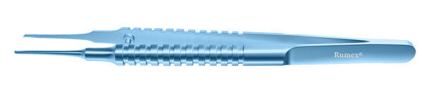 224R 4-0551T Straight Corneal Forceps, Bonn-Catalano Type, 0.12 mm, 1x2 Teeth, Round Handle, Length 105 mm, Titanium